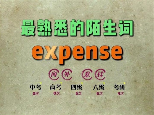 一秒速记高频单词：expense