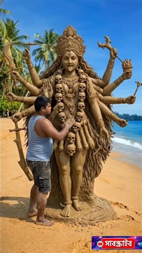 mene created a Maa Kali statue by hand🙏🔥 #shorts #shortsfeed #ai #maakali #shortsfeed #trending 🏵️📿
