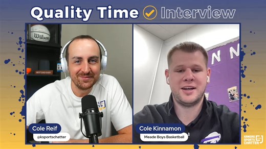 Today's show is released at 7 p.m. on YouTube and includes Meade 🏀 coach Cole Kinnaman talking about students seeing his St. John HS highlights, including the 6 OT buzzer-beater in the 2017 State semis. SPIAA League "They came down to my class and said 'Coach, we were just watching your highlights.'" Subscribe here⬇️ youtube.com/@KSportsChatter | Kansas Sports Chatter