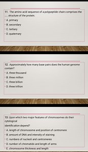 The amino acid sequence of a polypeptide chain comprises the __... | Filo