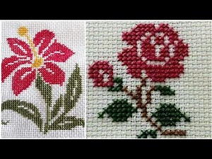 Beautiful cross stitch Flower Hand Embroidery Design Pattern | Fareeha Creation