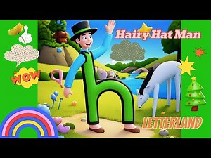 Hairy Hat Man | Letterland Phonics Song" "Meet Hairy Hat Man! | Letterland Song for Kids" Children