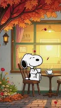 Snoopy’s Autumn Café ☕🍁 | Cozy Jazz Music for Relaxing Evenings #snoopy #jazzbeats #studymusic