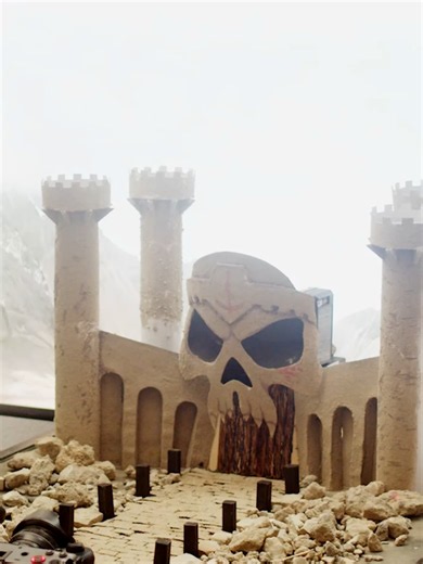 Stone to Skull Castle: Miniature Diorama Made with Sand and Paper