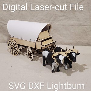 Digital Laser Cut File - 1:24 Scale 19th Century Covered / Farm Wagon SVG, DXF, Lightburn Pairable With Schleich, Papo & Mojo Horses or Oxen - Etsy
