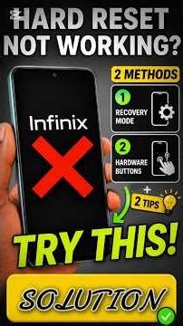 Infinix Hard Reset Not Working? Try These 2 Fixes! #Infinix