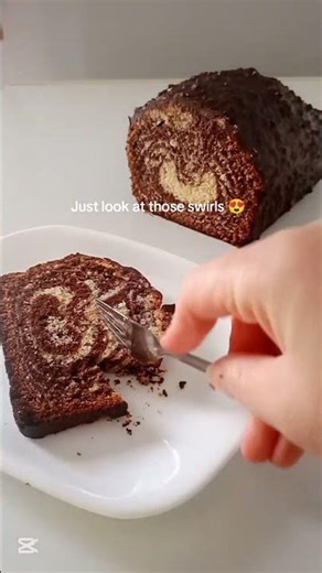 The perfect marble cake-soft, moist, and beautifully swirled 🤍🤎marblecake #cakerecipe #easybaking