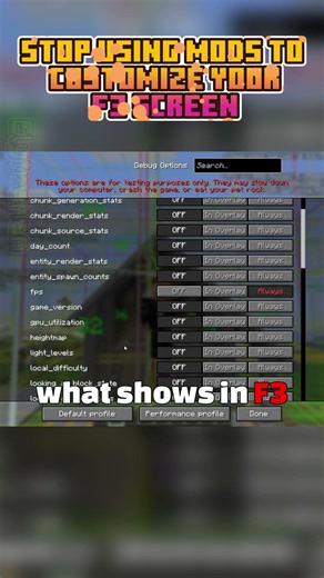 How to Customize Minecraft F3 Screen (Show FPS & Coords Only)