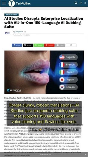 🧐👉 Why AI Studios’ 150-Language Dubbing Suite Is a Game Changer for Global Brands #QixNewsAI