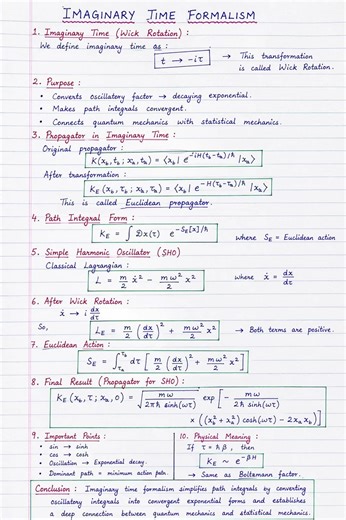 Imaginary Time Formalism Explained | #mscphysics #crazyphysics #shortvideo #handwrittennotes
