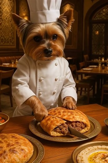 A Yorkie Chef in a Luxury Egyptian Kitchen?! 🇪🇬🐶✨ #shorts