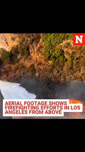 Dramatic aerial footage showed firefighting efforts in the greater Los Angeles area from January 7-10, as multiple wildfires burned causing widespread destruction and forcing tens of thousands to flee. | Newsweek