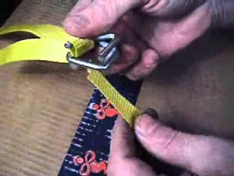 How to thread a metal buckle with woven polyester strapping