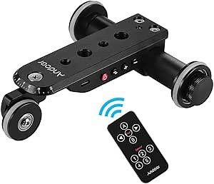 Amazon.com : Andoer Auto-Dolly, Motorized Video Slider 5 Speeds Adjustable, Electric Aluminum Alloy Skater with USB Rechargeable Battery, 2.4G Remote Control, Phone Holder, Max. Load 8.8lbs : Electronics