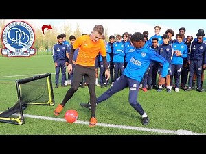 CAN I NUTMEG THE QPR YOUTH TEAM FOOTBALLERS !? (CRAZY REACTIONS)