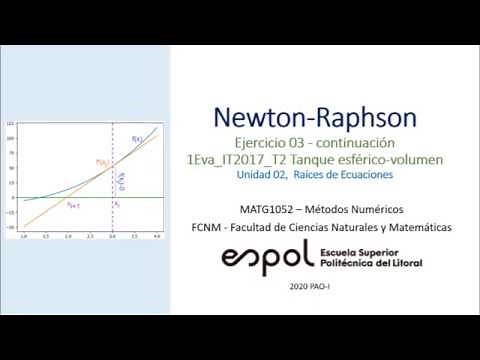 Método de Newton-Raphson con Python. Ejercicio Tanque esférico