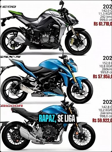 👉 Z1000 vs GSX-S vs CB1000R | Which Naked 1000 gets more attention on the road?#moto