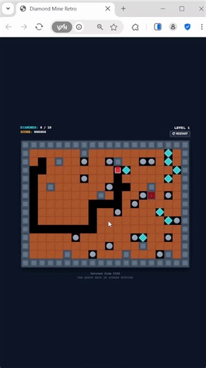 Diamond mine game #coding #programming#gameplay #html #javascript #webdesign#shorts #diamondmine