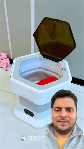 Easily portable and foldable compact washing machine #homegadgets #smartappliances #shorts