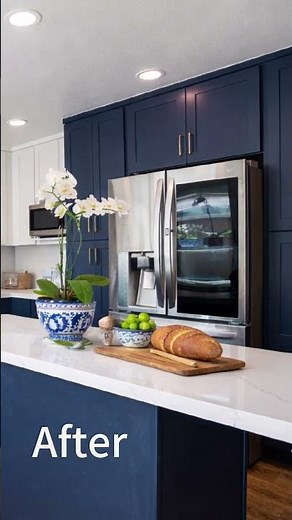 Dream Kitchen Transformation | Navy and White Kitchen Remodel Before and After