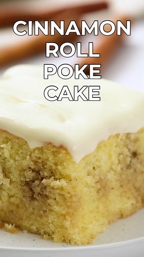 CINNAMON ROLL POKE CAKE! Recipe: https://princesspinkygirl.com/cinnamon-roll-poke-cake/ | Princess Pinky Girl