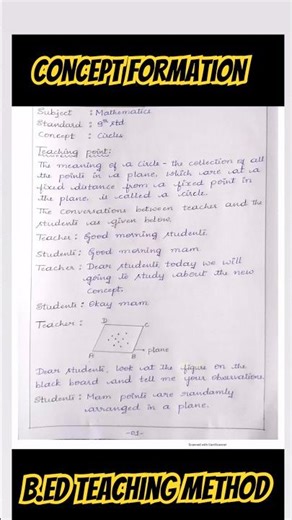 Circle Lesson Plan (B.Ed) | Concept Formation Method #bed #mathsteaching #lessonplan #circle #shorts