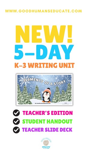 K–3 teachers, your next 5 days of narrative writing are DONE. ✏️🔥 I pulled together a ready-to-teach, 5-day narrative writing lesson so you can focus on TEACHING writing instead of scrambling for lesson plans and Pinterest ideas at 10pm. Inside this lesson you’ll: ✨ Teach story elements with clarity (character, setting, plot, problem, solution, central message, etc.) ✨ Give students daily, structured writing practice ✨ Boost confidence with simple, repeatable whole-group routines This 5-day nar