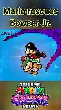 Mario Rescues Bowser Jr. with sprites! - Mario Galaxy Movie #mario #mariogalaxy #mariogalaxymovie