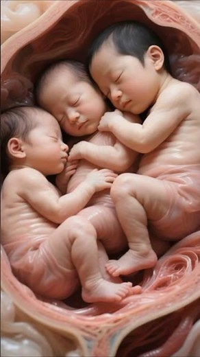 Heartwarming Moment Triplet Babies Hugging Inside Their Mother’s Belly
