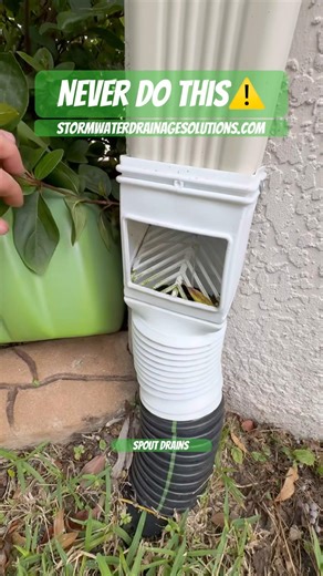 Never do This When Installing a Downspout Drain - Exterior Drainage Tampa
