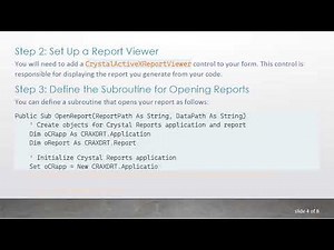 How to Create a Connection String for Crystal Reports 8.5 Using VB6.0