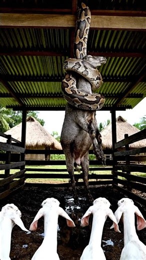 Giant Python LIFTS Goat into the Air! 😱🐍