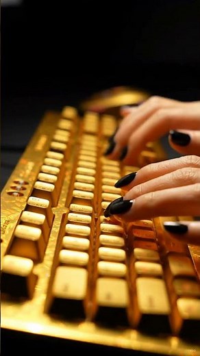 Typing on a GOLD Keyboard 🤯✨ | Satisfying AI ASMR #asmr #keyboardasmr #satisfying