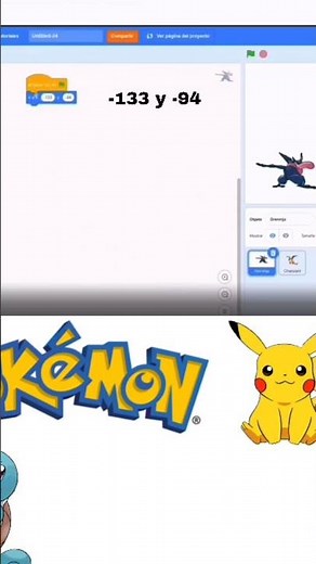 Como hacer un juego de Pokemon en Scratch #shorts #scratch #pokemon