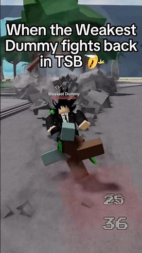 The Weakest Dummy FIGHT BACK 💀💀 The Strongest Battlegrounds ROBLOX #shorts
