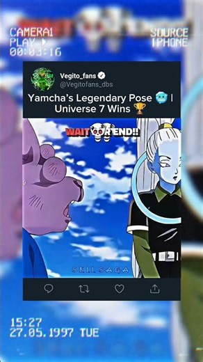 Yamcha’s Legendary Pose 🥶 | Universe 7 Wins 🏆 #goku #shortsviral