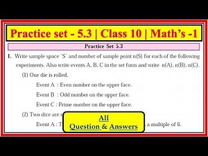 Practice Set 5.3 Class 10th | maths 1 | Chapter 5 Probability | Maharashtra state board #class10th