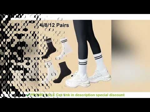 4/8/12 Pairs Versatile Women's Socks Parallel Bar Pattern Fashion Breathable Autumn High Quality Wom