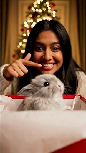 Baby Bunny Cuddles On Christmas Morning! 🐨