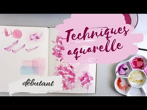 Techniques aquarelle débutant + branche de cerisier aquarelle