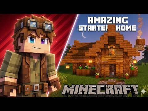 The BEST Wooden Starter House in Minecraft! (Easy Tutorial)