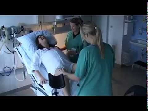 Journalist giving birth