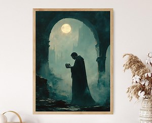 Hamlet Skull Art Print: Gothic Shakespeare Scene, Literary Wall Decor - Etsy UK