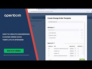 How to create Engineering Change Order (ECO) template in OpenBOM