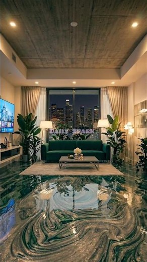 Satisfying Epoxy Flooring | Green & Silver Marble Transformation