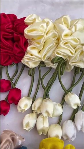 Make STUNNING Tulip Flower Scrunchie Easily🌷#shorts #tutorial
