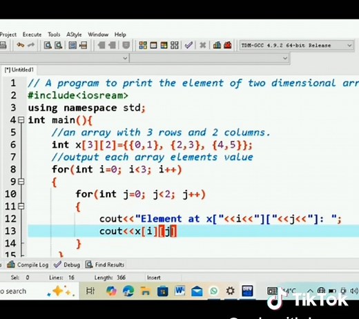 C 2D Array Element Search for Beginners