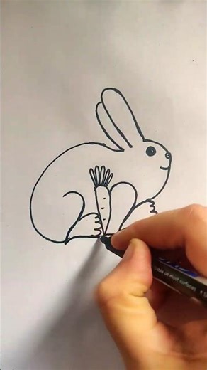 cute rabbit draw using number 2 🐰 #funny #drawing