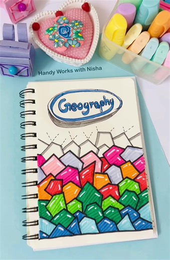 Creative Geography Notebook Cover Page Ideas - Handmade Designs