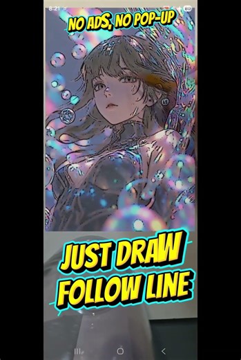 Draw anime girl by AnySketch Neo, the Pure AR Drawing app